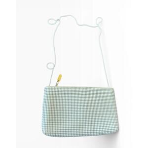 Carla Marchi White Crossbody Bag Small Zip Pouch Minimalist Shoulder Purse